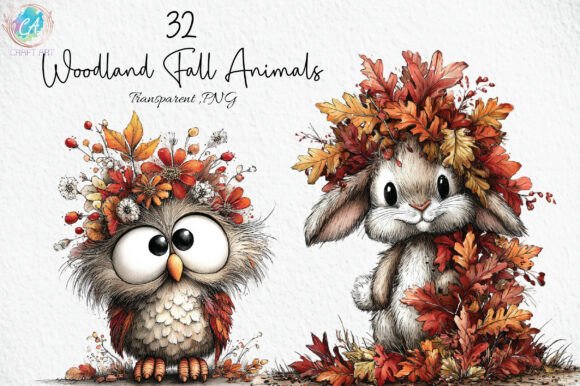 Download Whimsical Woodland Fall Animals Clipart - Animals clipart Collection