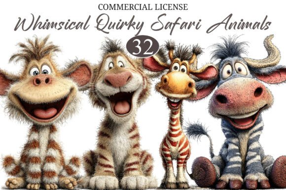 Download Whimsical Quirky Safari Animals Clipart - Animals clipart Collection