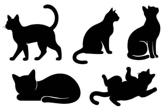 Download Black Cat Silhouette Vector Set - Cat Collection
