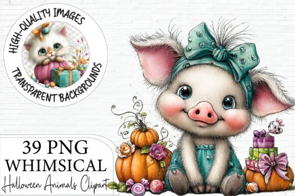 Download Whimsical Halloween Animals Clipart - Animals clipart Collection