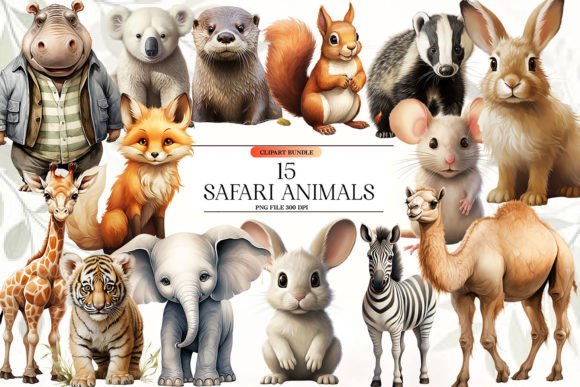 Download Watercolor Safari Animals Clipart - Animals clipart Collection