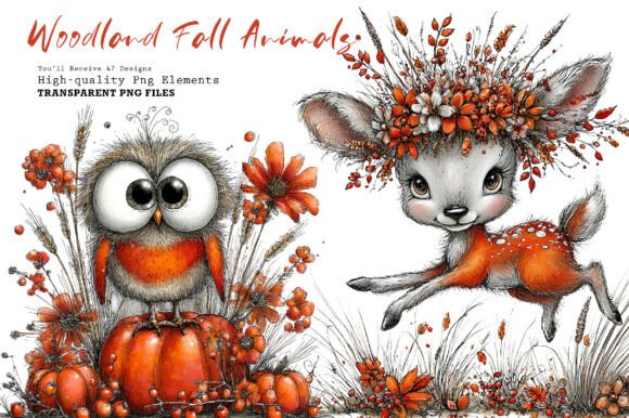Download Whimsical Woodland Fall Animals Clipart - Animals clipart Collection