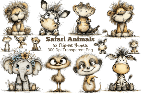 Download 45 Safari Animals Clipart Bundle - Animals clipart Collection