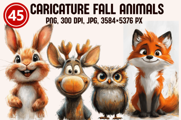 Download Cartoon Caricature Fall Animals - Cat Collection