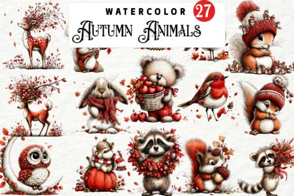 Download Whimsical Autumn Animals Clipart - Animals clipart Collection