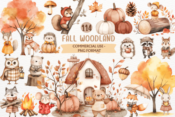 Download Fall Woodland PNG Autumn Animals Clipart - Animals clipart Collection