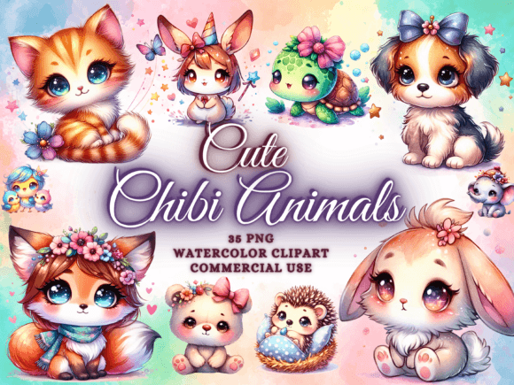 Download Cute Chibi Animals Clipart - Animals PNG - Animals clipart Collection