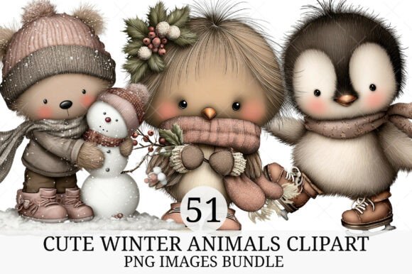 Download Cute Winter Animals Clipart - Animals clipart Collection