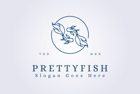Download Pretty Couple Fish Logo Vector Line Art - Premium Resources