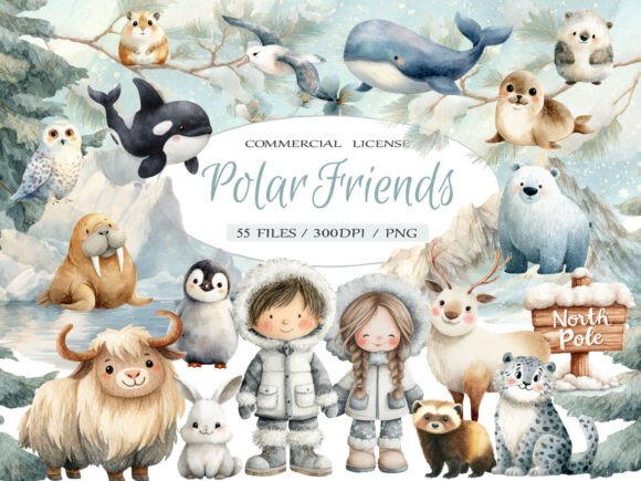 Download Arctic Woodland Animals Clipart Bundle - Animals clipart Collection