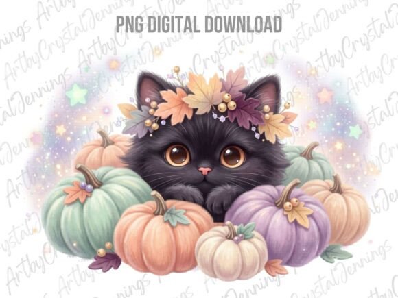 Download Autumn Black Cat Pumpkin PNG - Cat Collection