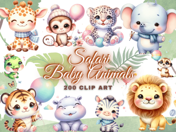 Download 200 Cute Baby Safari Animals Clipart PNG - Animals clipart Collection