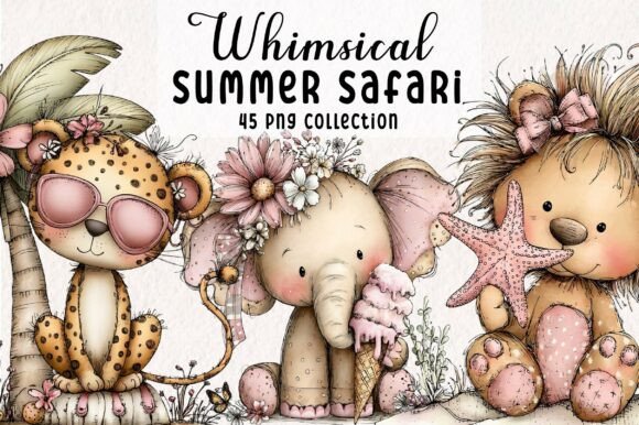 Download Whimsical Summer Safari Animals Clipart - Animals clipart Collection