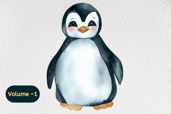 Download Watercolor Penguin Animals Clipart Vol–1 - Animals clipart Collection
