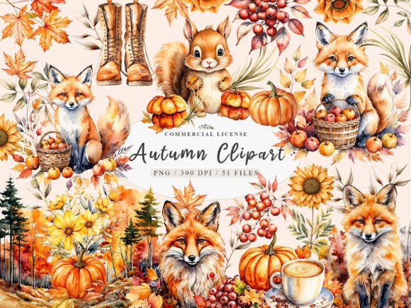 Download Cozy Fall Clipart, Fall Animals Clipart, - Animals clipart Collection