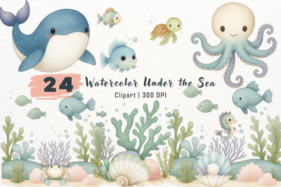 Download Watercolor Under the Sea Clipart - Premium Resources