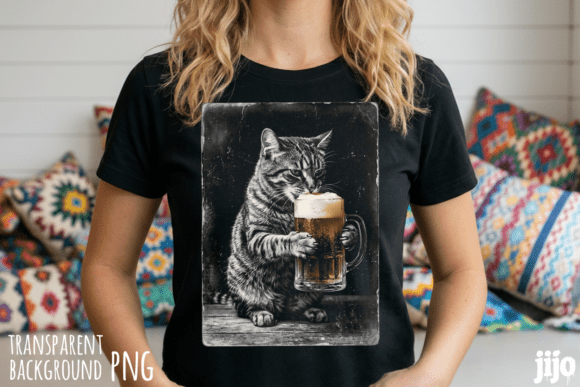 Download Cat Hugging Beer Mug PNG - Cat Collection