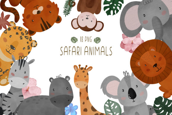 Download Watercolor Safari Animals Clipart PNG - Animals clipart Collection