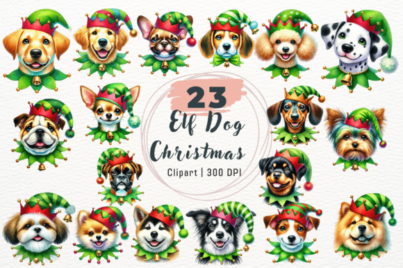Download Watercolor Cute Elf Dog Animals Clipart - Animals clipart Collection