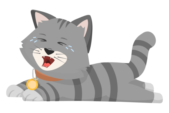 Download Crying Gray Cat. Unhappy Cartoon Animal - Cat Collection