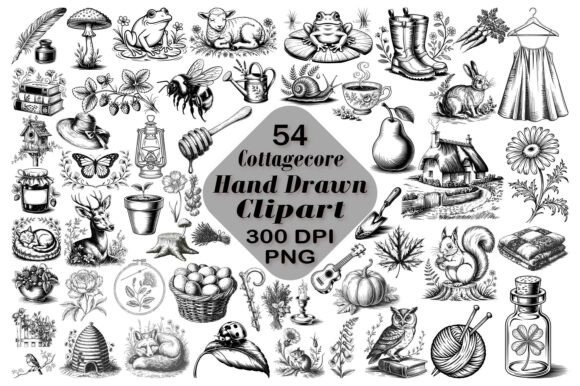 Download Cottagecore Hand Drawn Clipart Bundle - Premium Resources