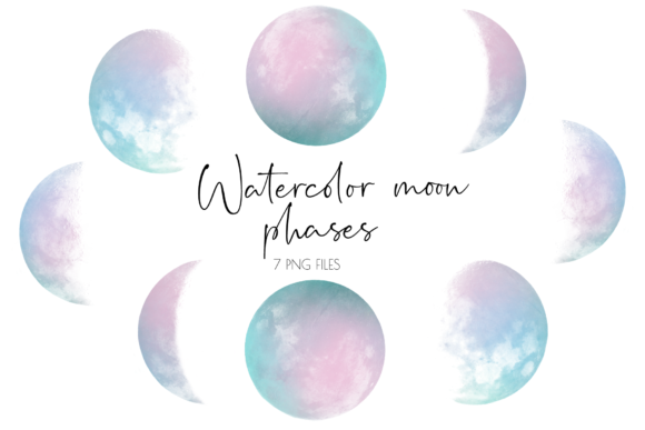Download Watercolor Moon Phases,Moon Phases Clip - Moon Collection
