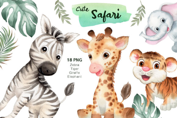 Download Watercolor Safari Animals Clipart - Animals clipart Collection